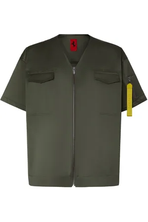 FERRARI Keyring-attachment zip-fastening shirt