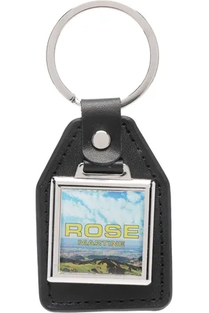 MARTINE ROSE Logo-plaque leather keyring