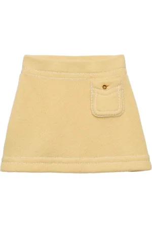 Prada Triangle-logo cashmere miniskirt