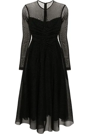 NISSA Studded flared midi dress