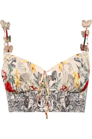 Camilla Butterfly-appliqué bustier top