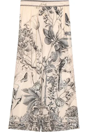 Camilla Etched Into Eternity-print silk trousers