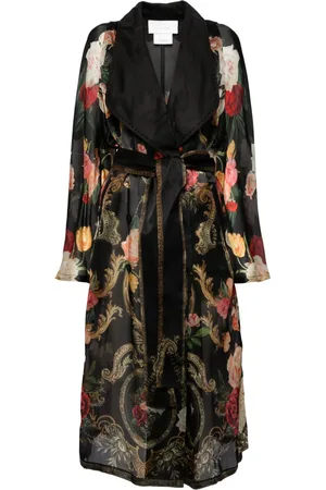 Camilla Floral-print silk coat