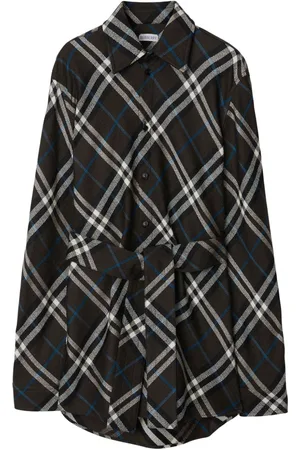 Burberry Check-pattern belted shirt