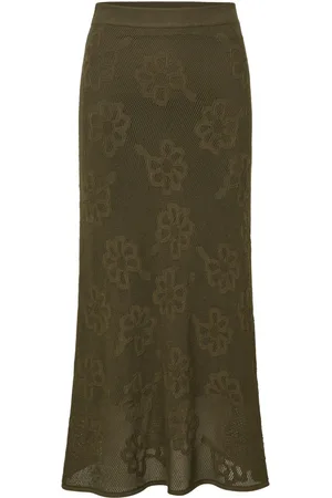 Cecilie Bahnsen Embroidered floral knit skirt