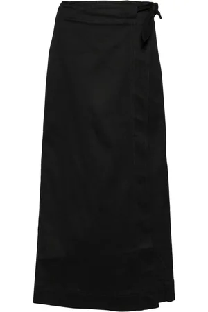 Ganni Wrap-around A-line midi skirt