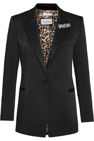 Philipp Plein Logo-embellished satin blazer