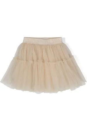 MONNALISA Logo-waistband tulle tutu