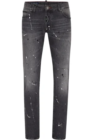Philipp Plein Paint-splatter slim-fit jeans
