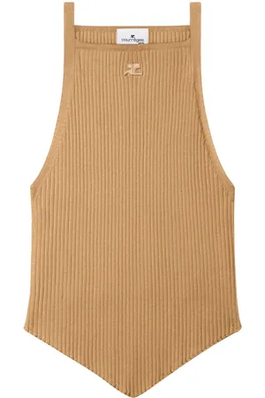 Courrèges Pointy rib-knit tank top