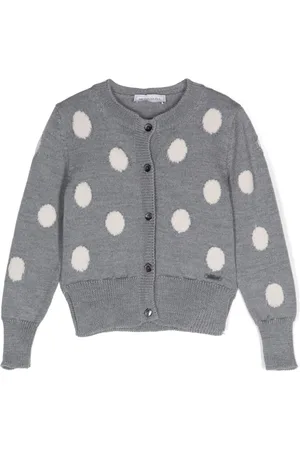 MONNALISA Polka-dot wool cardigan