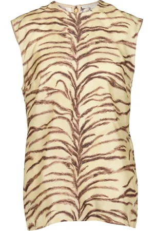 Stella McCartney Tiger-print silk top