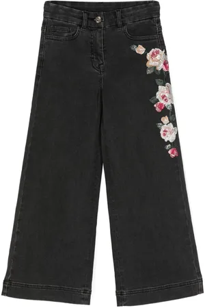 MONNALISA Sequin-embellished straight-leg jeans