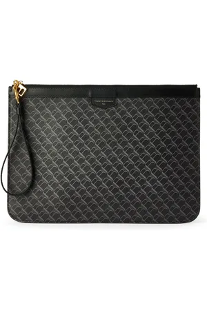 Tammy & Benjamin Monogram-pattern canvas clutch bag