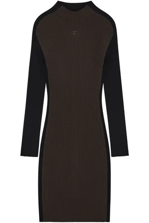 Courrèges Colour-block ribbed-knit mini dress
