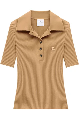 Courrèges Iconic rib-knit polo shirt
