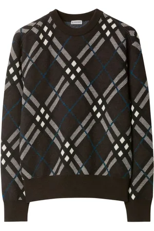 Burberry Plaid-check wool-blend sweatshirt