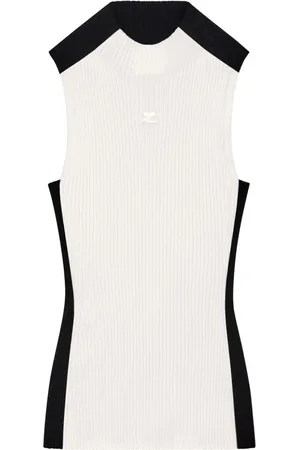 Courrèges Contrast Frame ribbed tank top