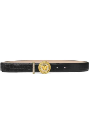VERSACE Medusa Biggie croc-effect belt