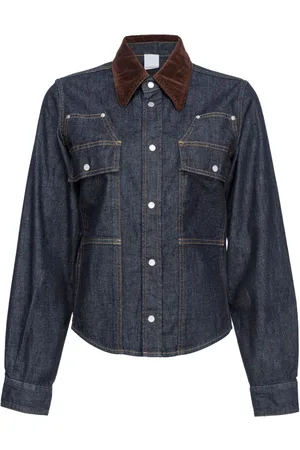 Pinko Contrast-stitching denim shirt