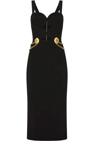 Rebecca Vallance Chelsea gold-detail midi dress