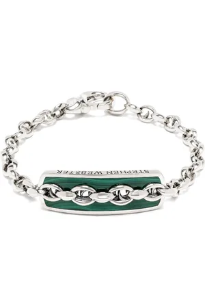 STEPHEN WEBSTER Sterling Thorn Addiction Inline Razer malachite bracelet