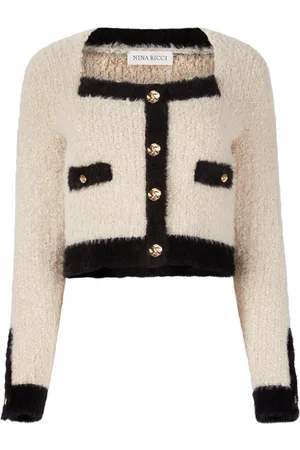 Nina Ricci Square neck tweed cardigan