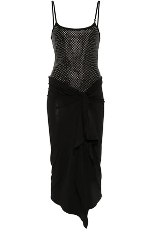 The Attico Rhinestone-embellished midi dress