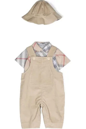 Burberry Corduroy overalls babygrow set