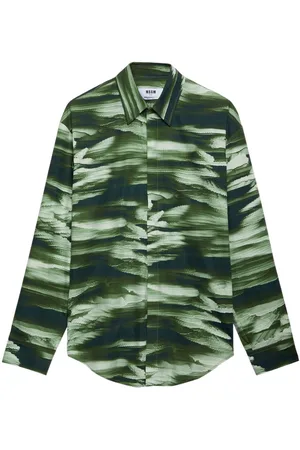 Msgm Abstract-print long-sleeve shirt