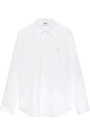 Msgm Logo-appliqué long-sleeve shirt