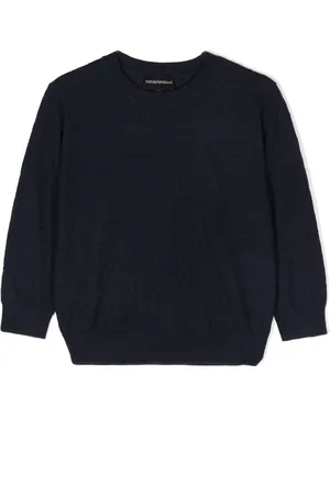 Emporio Armani Logo-intarsia crew-neck jumper