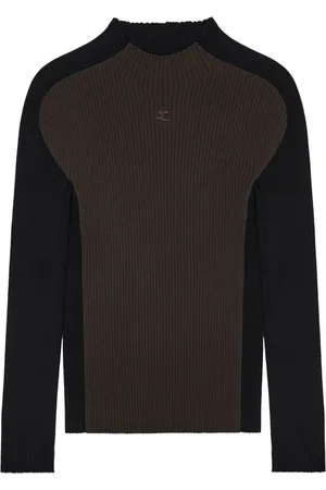 Courrèges Logo-embroidered ribbed-knit jumper