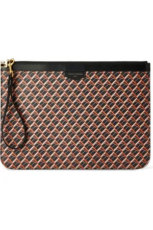 Tammy & Benjamin Monogram-pattern canvas clutch bag