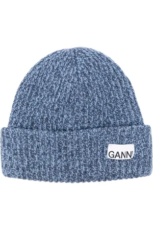 Ganni Logo-patch ribbed beanie