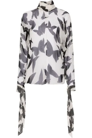 Saint Laurent Butterfly-print silk blouse