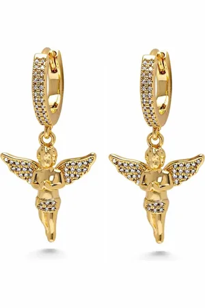 Nialaya Plated Angel huggie earrings