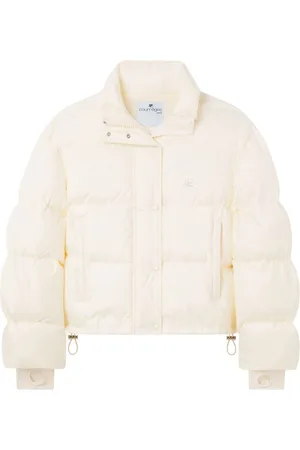 Courrèges Logo-embroidered cropped puffer jacket