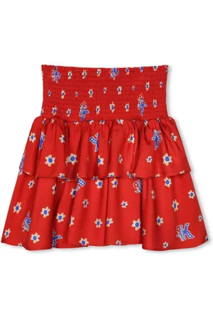 Kenzo Flounced all-over print skirt