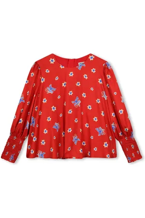 Kenzo Floral logo letter print blouse