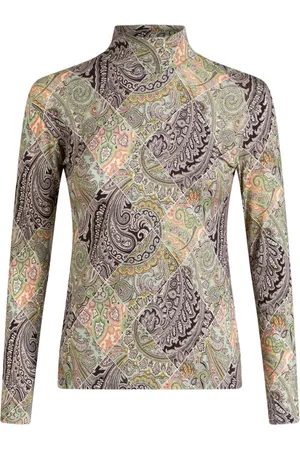Etro Patchwork-print wool jersey top
