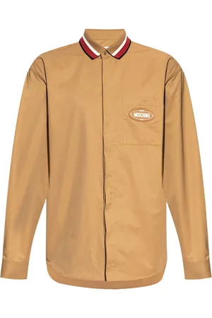 Moschino Logo-patch stripe-detail shirt