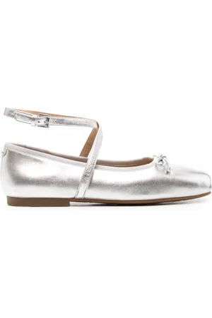 Michael Kors Metallic square-toe ballerina shoes