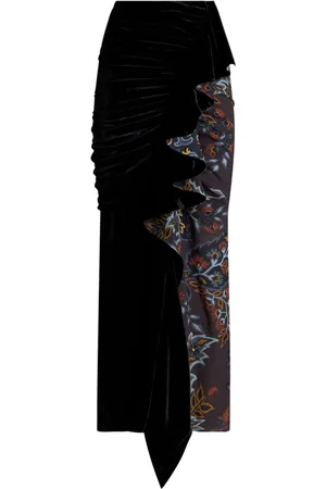 Etro Asymmetric paisley-print midi skirt