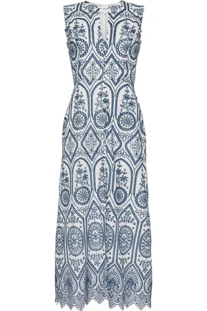 Evi Grintela Carine embroidered cotton midi dress