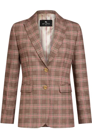 Etro Checkered logo-engraved buttons jacket