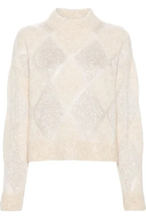 Brunello Cucinelli Sequined high-neck jumper