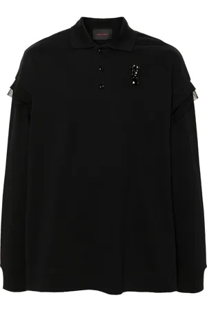 Simone Rocha Crystal-embellished cotton polo shirt