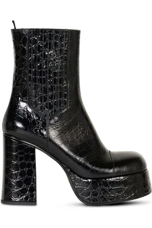 Etro Embossed-leather platform ankle boots