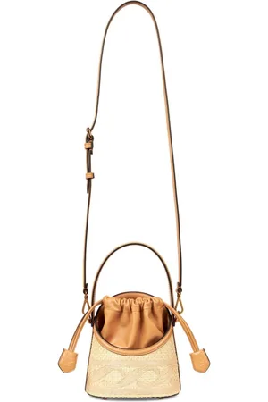 Etro Small Saturno raffia bucket bag